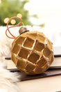 3" Bronze Quilted Glass Ornament
