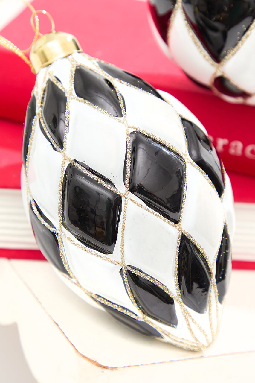 4" - 5.5" Harlequin Glass Ornament
