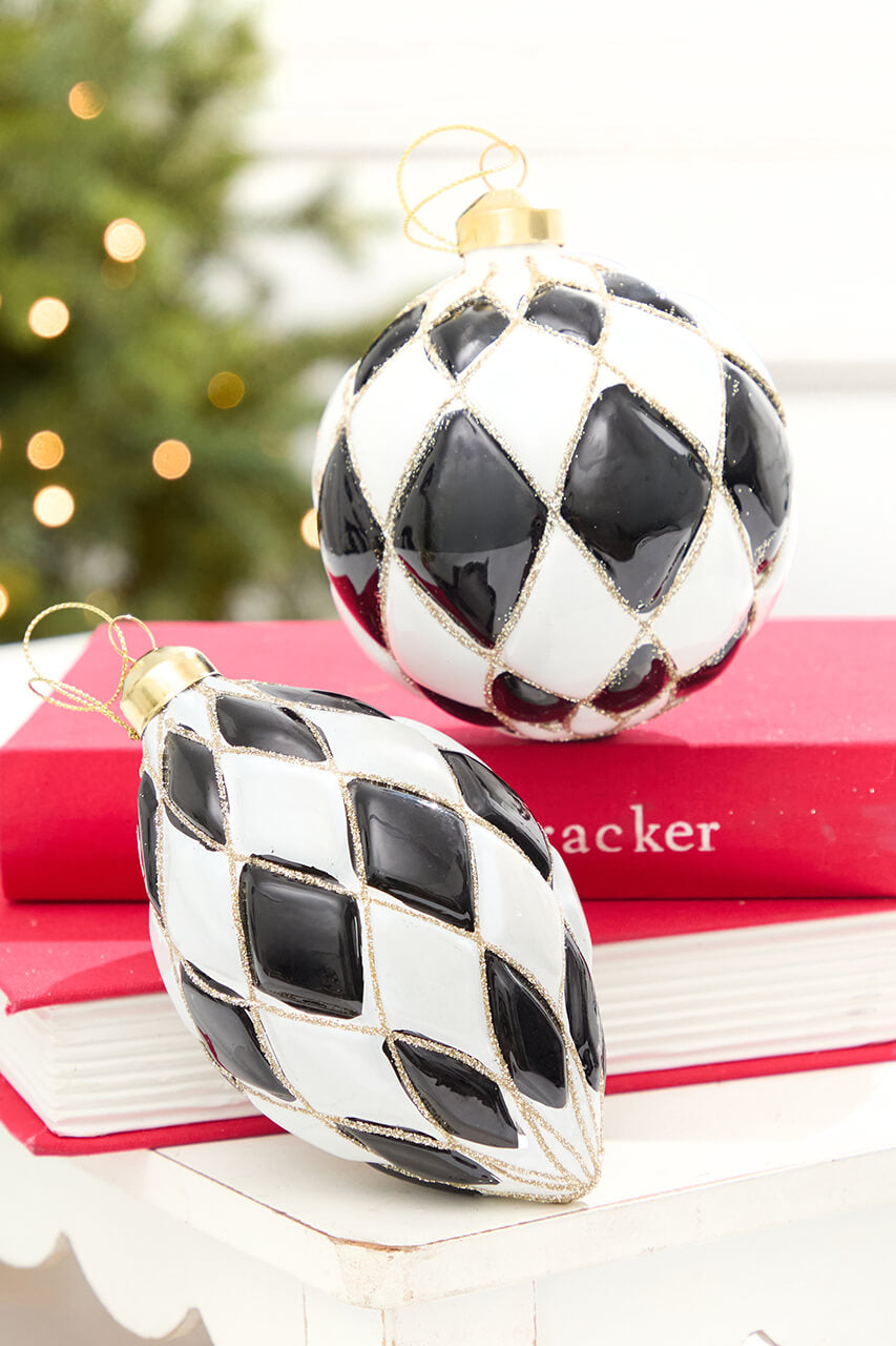 4" - 5.5" Harlequin Glass Ornament