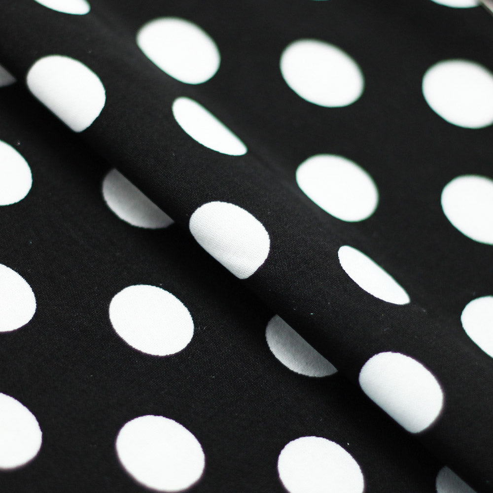 Jitterbug Poly Spandex Fabric - Black And White Or Red And White, Dots And Stripes Pattern, 58-60" Width (1 Yard)