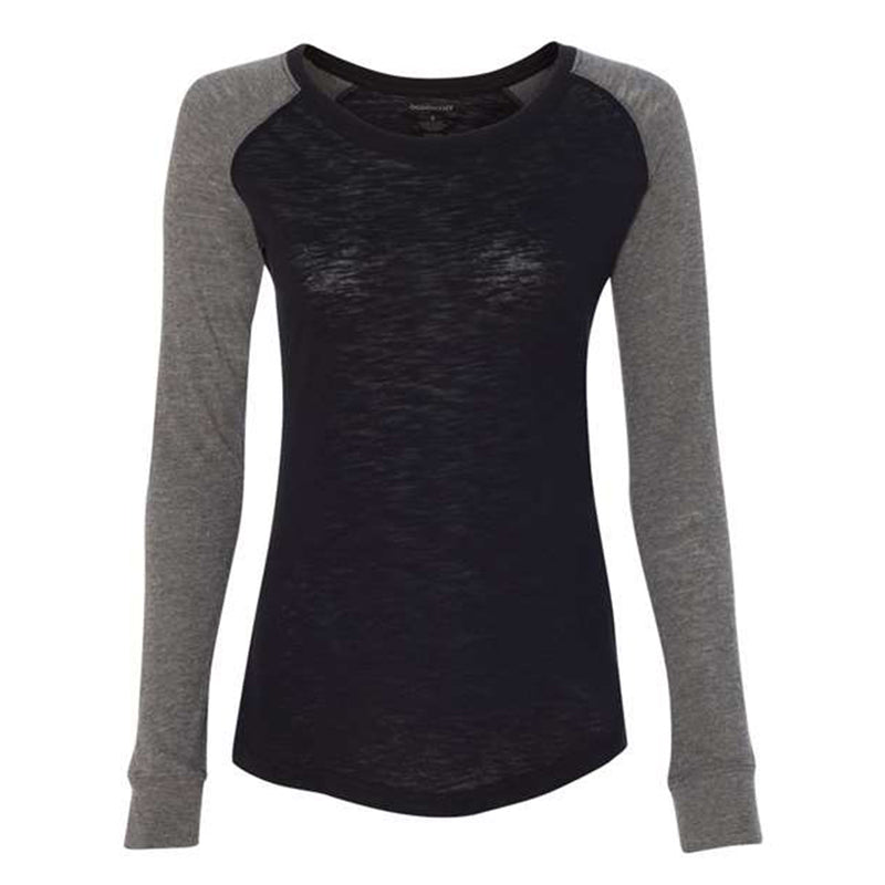 Women’s Preppy Patch Slub Long Sleeve T-Shirt