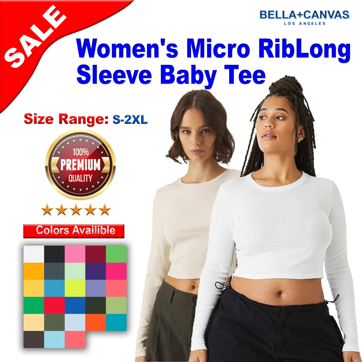 BELLA + CANVAS® Women's Micro Rib Boat Long Sleeve Baby Tee