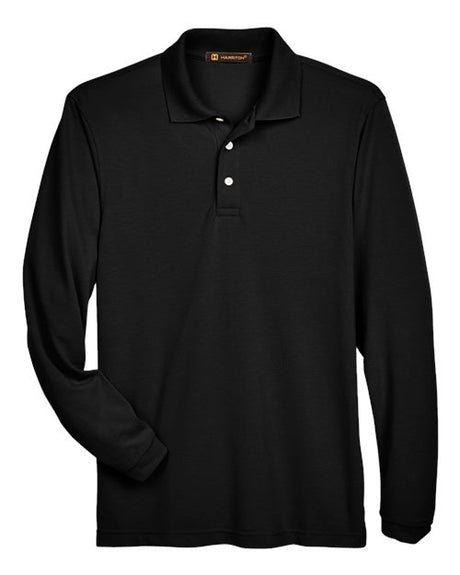 Harriton Men's Easy Blend Long Sleeve Polo