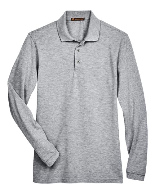 Harriton Men's Easy Blend Long Sleeve Polo