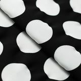 Dot Daze Shiny Tricot Polyester Spandex Fabric - Large Polka Dots, Black/White Or Pink/White, 58/60" Width (1 Yard)