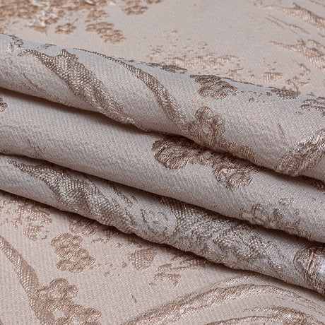 Luminous Taupe Abstract Luxury Double-Layer Organza Brocade