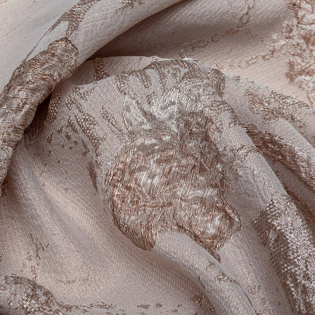 Luminous Taupe Abstract Luxury Double-Layer Organza Brocade