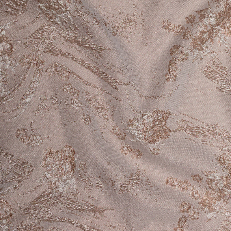 Luminous Taupe Abstract Luxury Double-Layer Organza Brocade