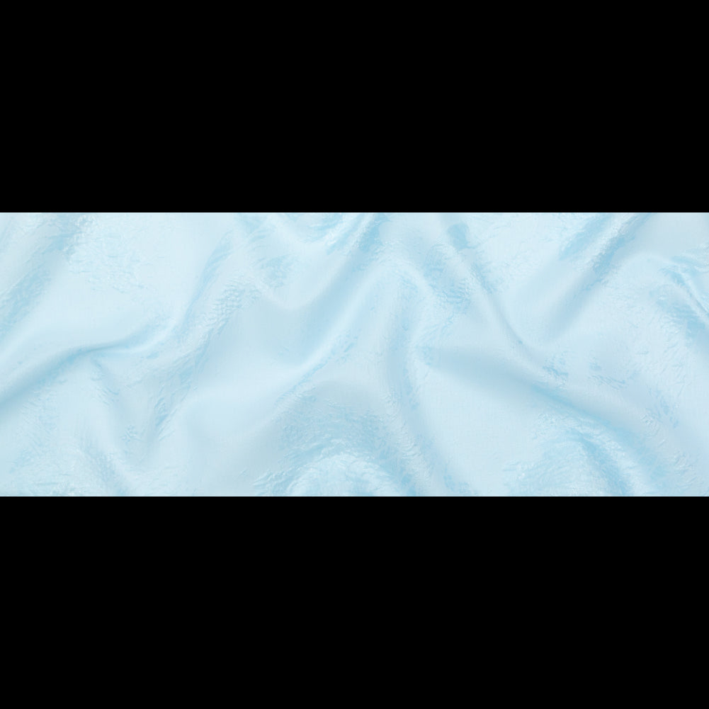Luminous Sky Blue Abstract Luxury Double-Layer Organza Brocade