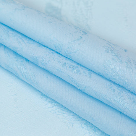 Luminous Sky Blue Abstract Luxury Double-Layer Organza Brocade