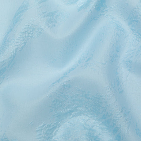 Luminous Sky Blue Abstract Luxury Double-Layer Organza Brocade