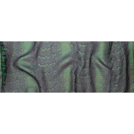 Metallic Double Layer Organza - Green and Blue Iridescent Stripes