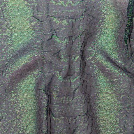 Metallic Double Layer Organza - Green and Blue Iridescent Stripes