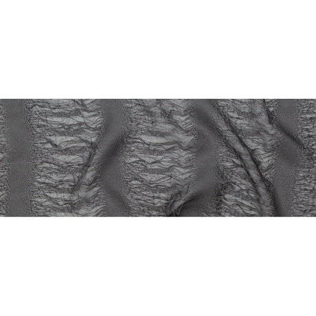 Metallic Double Layer Organza - Black and Silver Iridescent Stripes