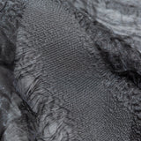 Metallic Double Layer Organza - Black and Silver Iridescent Stripes