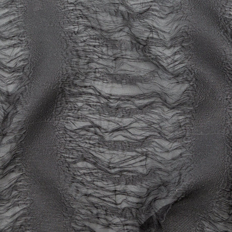 Metallic Double Layer Organza - Black and Silver Iridescent Stripes
