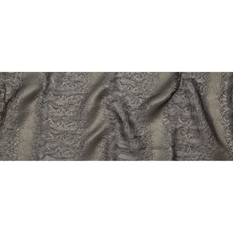 Metallic Double Layer Organza - Gold and Gray Iridescent Stripes