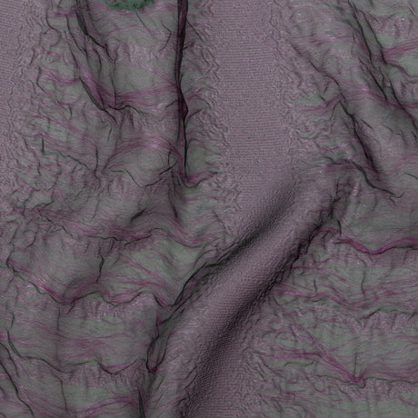 Metallic Double Layer Organza - Purple and Green Iridescent Stripes