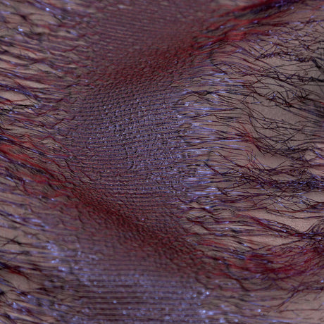 Metallic Double Layer Organza - Blue and Red Iridescent Stripes