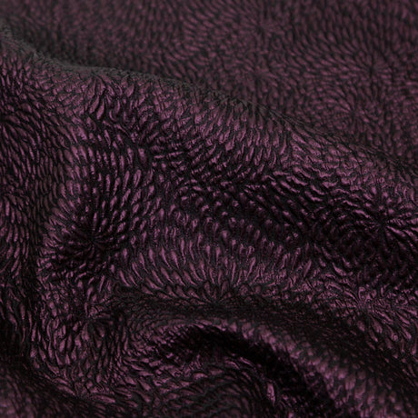 Metallic Aubergine Floral Double-Layer Organza Brocade