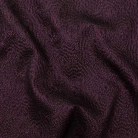 Metallic Aubergine Floral Double-Layer Organza Brocade