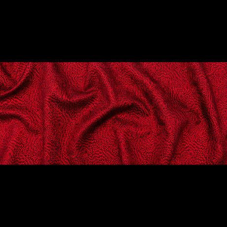 Metallic Red and Black Floral Double-Layer Organza Brocade