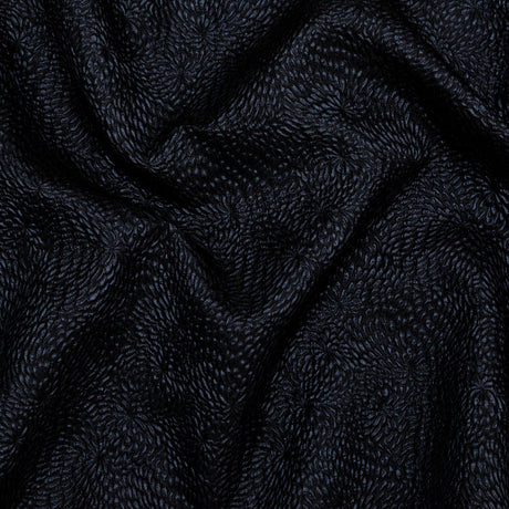 Metallic Black Floral Double-Layer Organza Brocade