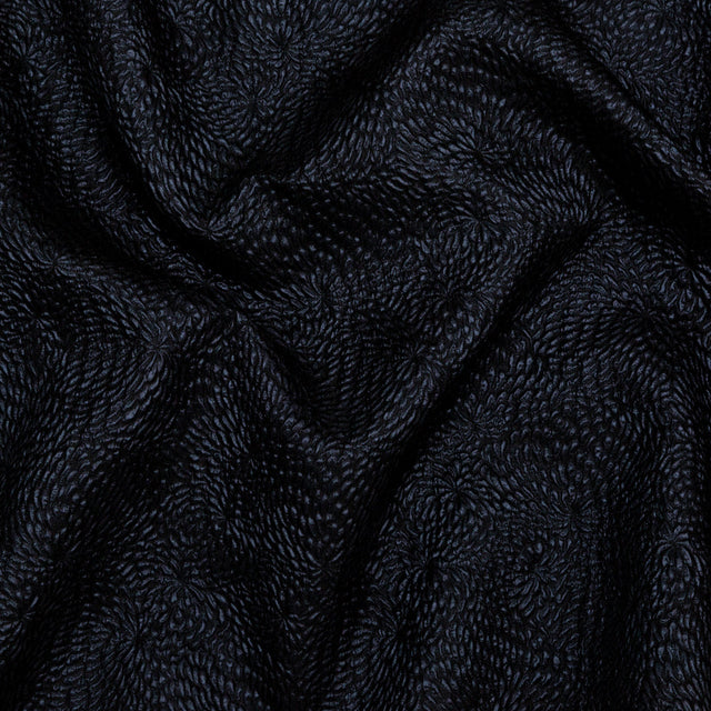Metallic Black Floral Double-Layer Organza Brocade
