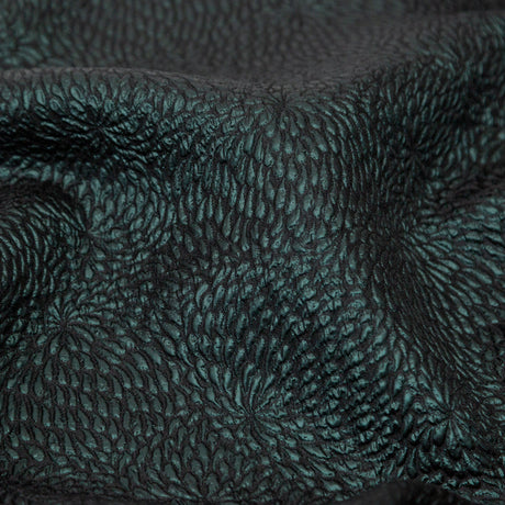 Metallic Green Floral Double-Layer Organza Brocade