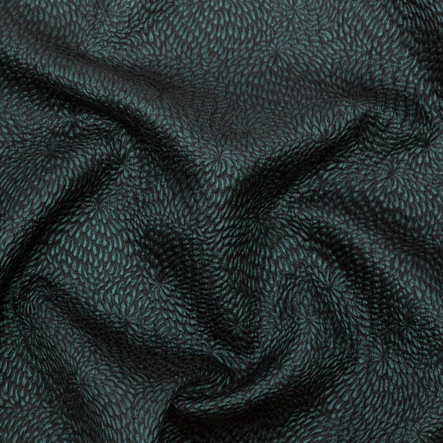 Metallic Green Floral Double-Layer Organza Brocade