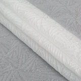 Luminous White Geometric Double-Layer Creped Organza Brocade