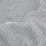 Luminous White Geometric Double-Layer Creped Organza Brocade