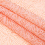 Luminous Coral Geometric Double-Layer Creped Organza Brocade