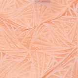 Luminous Coral Geometric Double-Layer Creped Organza Brocade