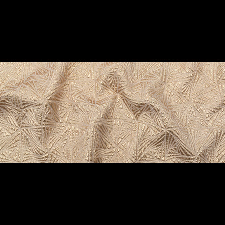 Luminous Gold Geometric Double-Layer Creped Organza Brocade