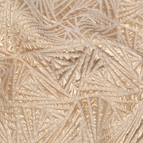 Luminous Gold Geometric Double-Layer Creped Organza Brocade