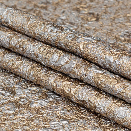 Gunmetal and Gold Luxury Metallic Brocade