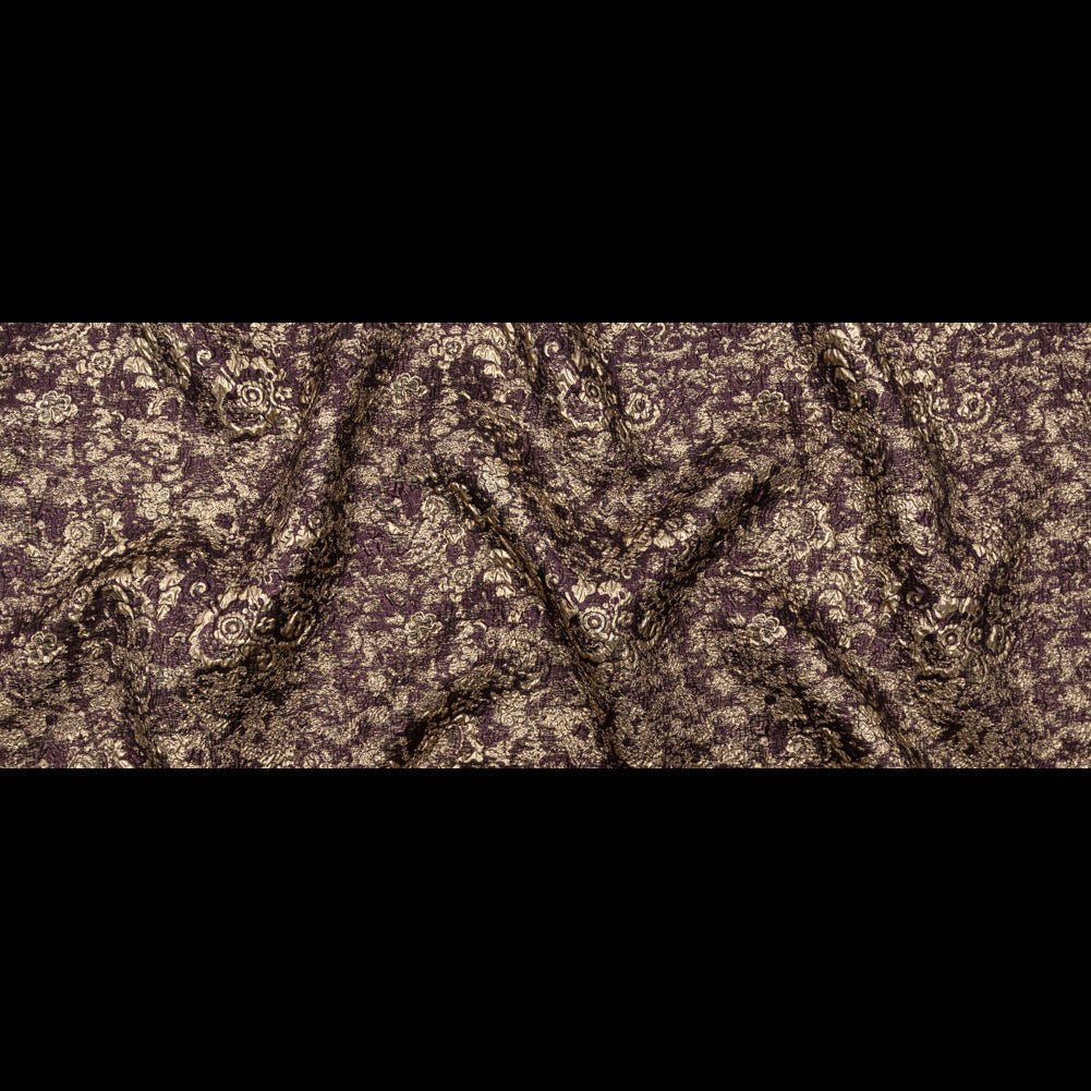Aubergine and Gold Luxury Metallic Brocade