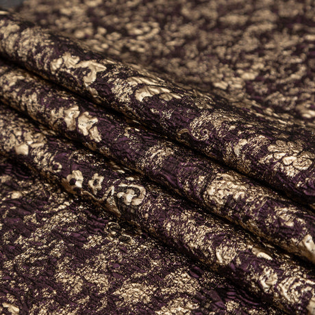 Aubergine and Gold Luxury Metallic Brocade
