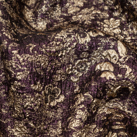 Aubergine and Gold Luxury Metallic Brocade