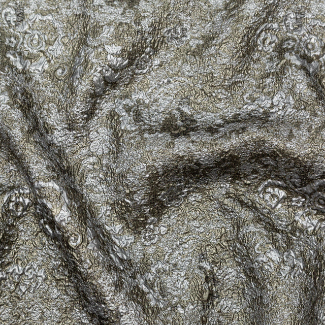 Silver and Pale Gold Luxury Metallic Brocade