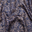 Royal Blue and Pale Gold Luxury Metallic Brocade