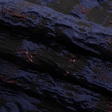 Navy and Glistening Grape Abstract Luxury Metallic Brocade