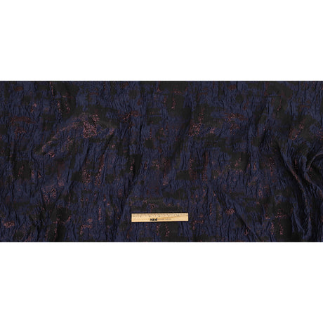 Navy and Glistening Grape Abstract Luxury Metallic Brocade