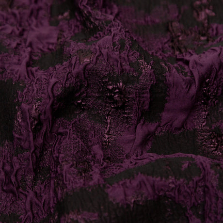 Blackberry Wine and Black Abstract Luxury Metallic Brocade