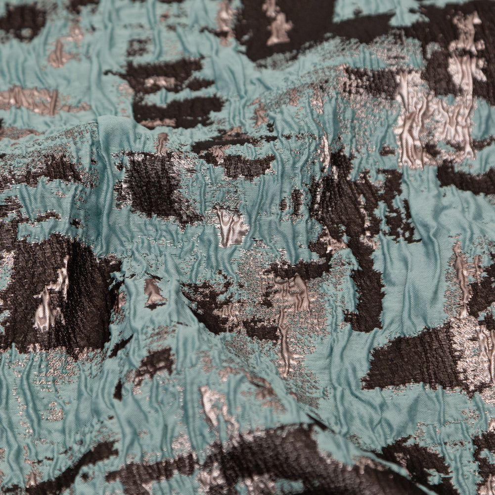 Mint Chocolate Chip Abstract Luxury Metallic Brocade