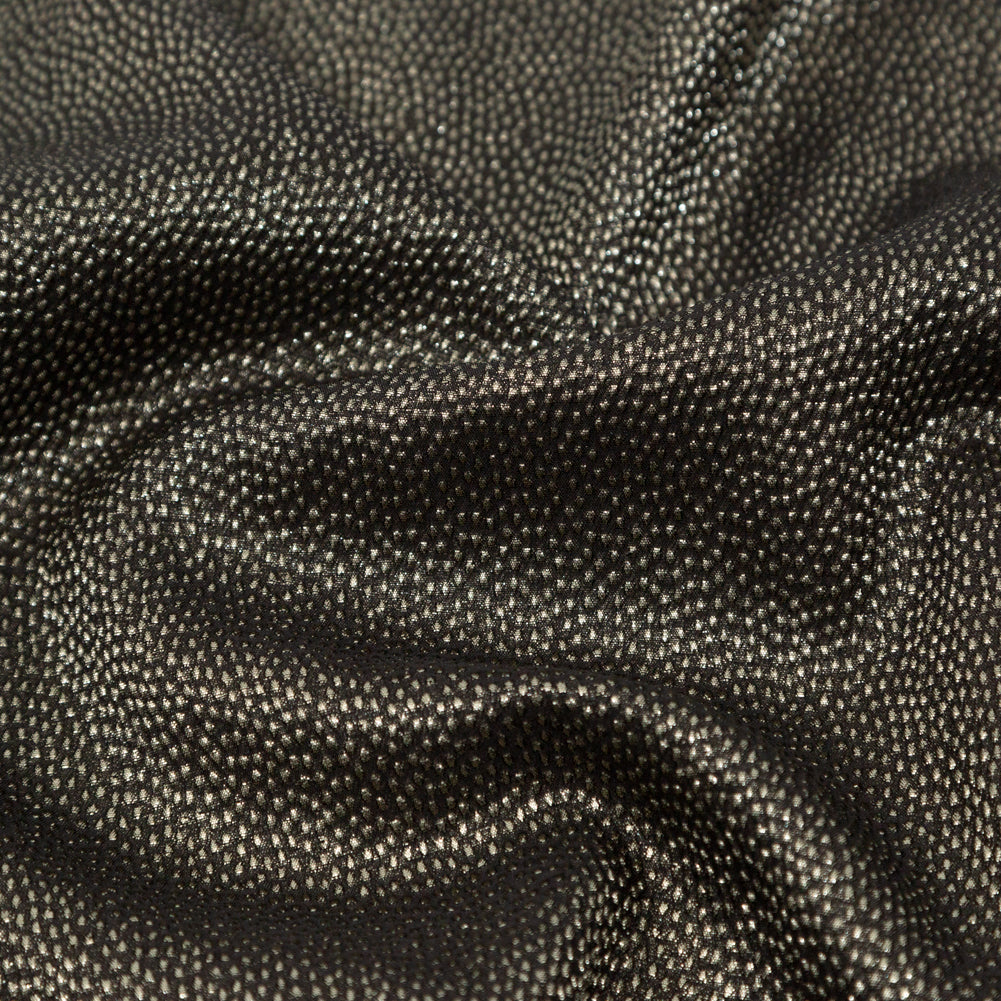 Metallic Pale Gold on Black Abstract Luxury Brocade