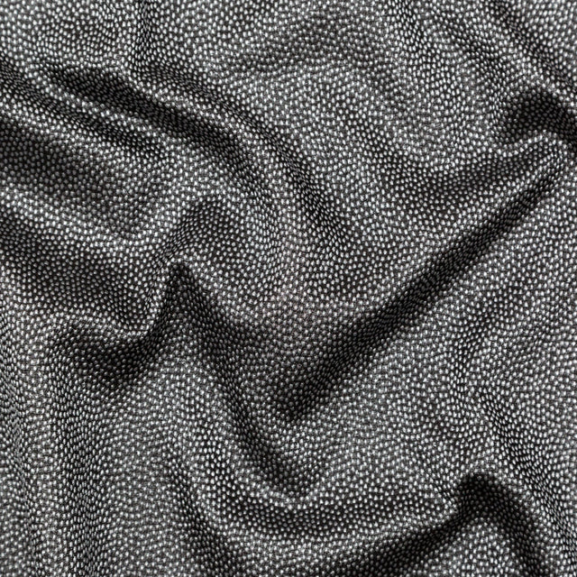 Metallic Silver on Black Abstract Luxury Brocade