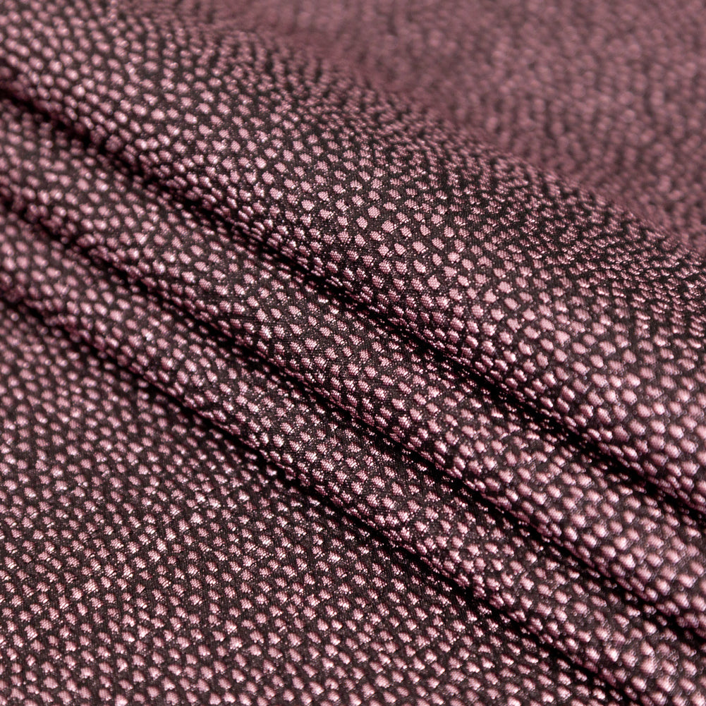 Metallic Pink on Black Abstract Luxury Brocade