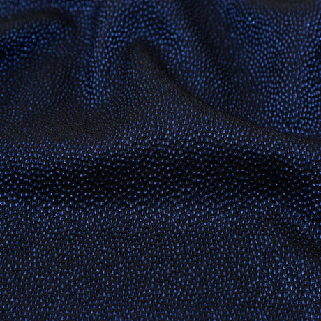 Metallic Blue on Black Abstract Luxury Brocade